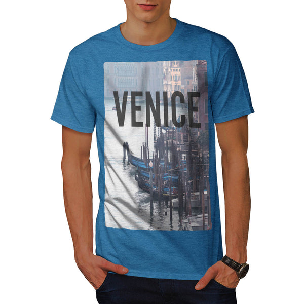 Venice Boats In Canal Mens T-Shirt