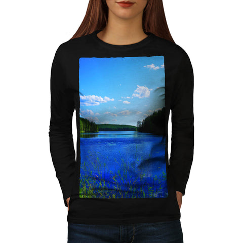 Lake Nature View Womens Long Sleeve T-Shirt