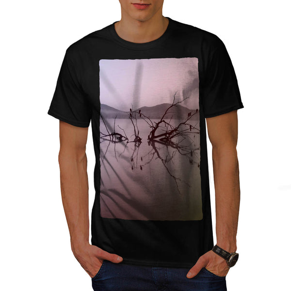 Foggy Lake View Mens T-Shirt