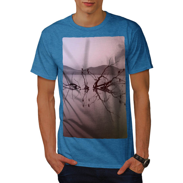 Foggy Lake View Mens T-Shirt