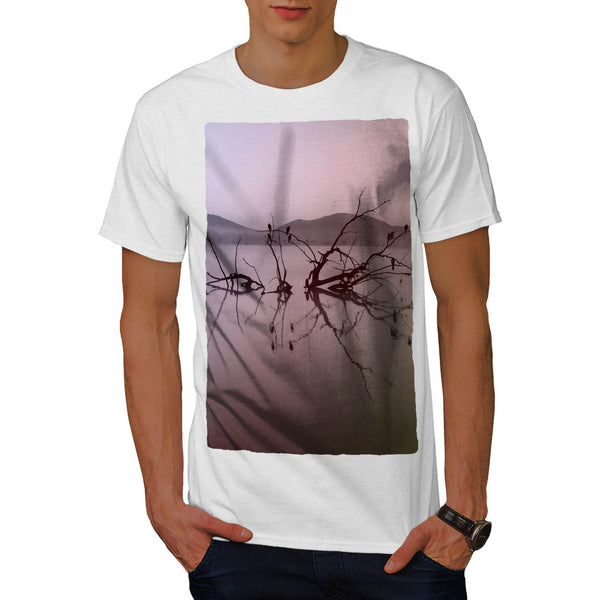 Foggy Lake View Mens T-Shirt