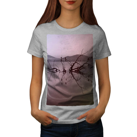 Foggy Lake View Womens T-Shirt