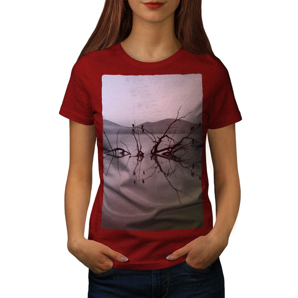 Foggy Lake View Womens T-Shirt