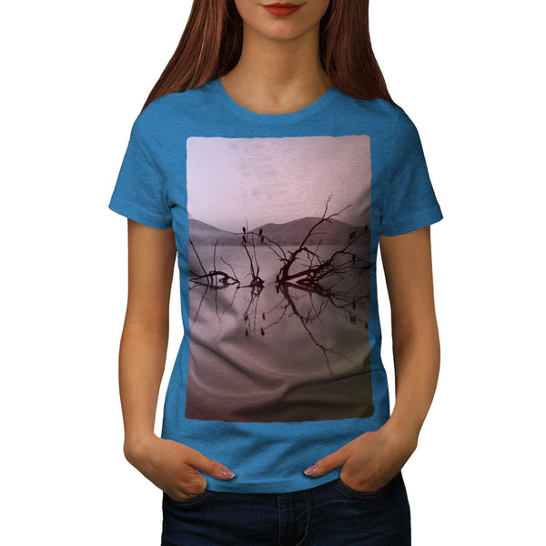 Foggy Lake View Womens T-Shirt