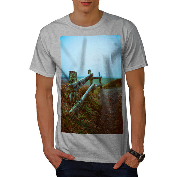 Mossy Wooden Fence Mens T-Shirt