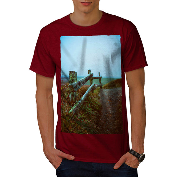 Mossy Wooden Fence Mens T-Shirt