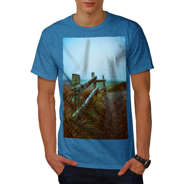 Mossy Wooden Fence Mens T-Shirt