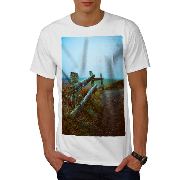 Mossy Wooden Fence Mens T-Shirt