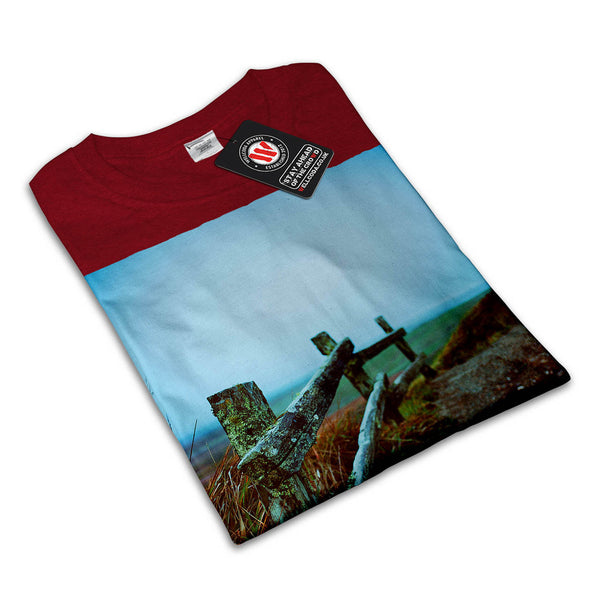 Mossy Wooden Fence Womens T-Shirt