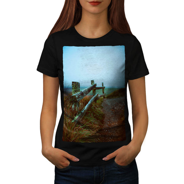 Mossy Wooden Fence Womens T-Shirt