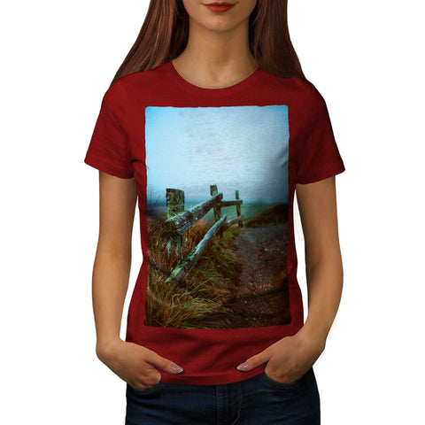 Mossy Wooden Fence Womens T-Shirt