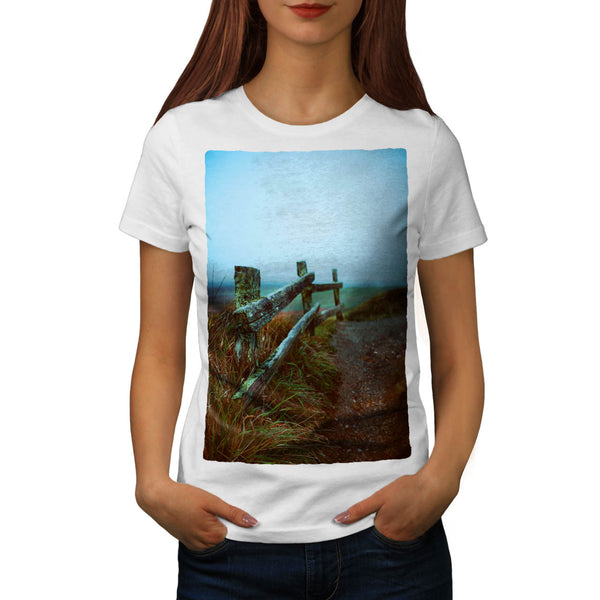 Mossy Wooden Fence Womens T-Shirt