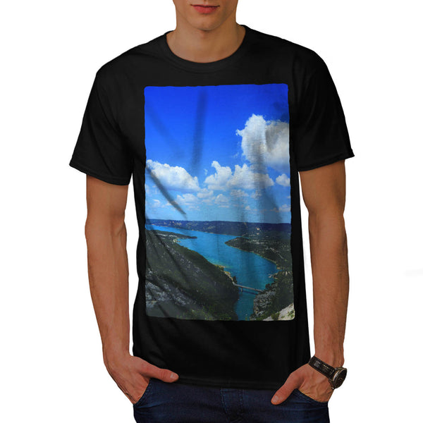 Blue River Panorama Mens T-Shirt