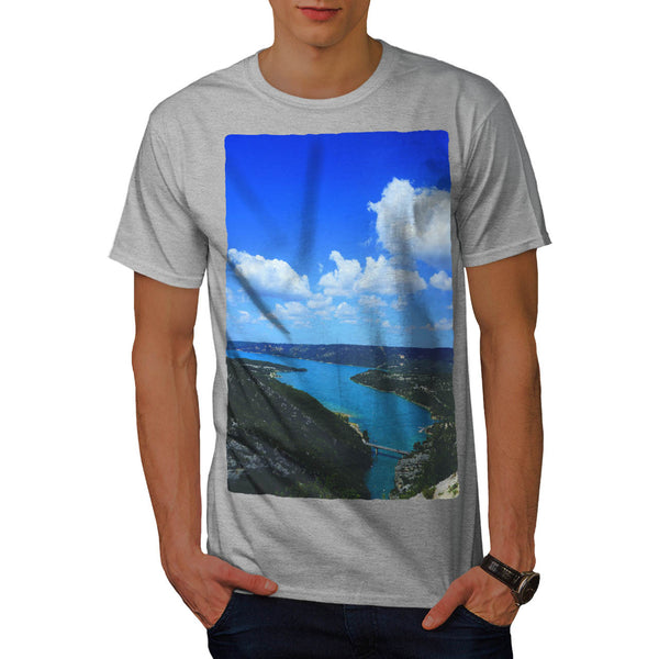 Blue River Panorama Mens T-Shirt