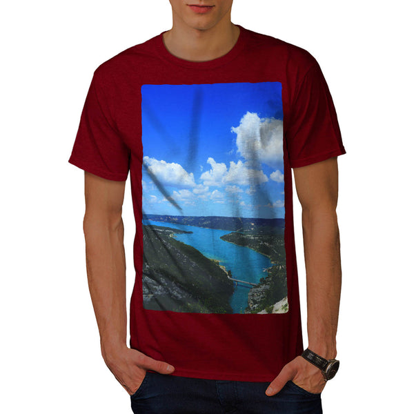 Blue River Panorama Mens T-Shirt
