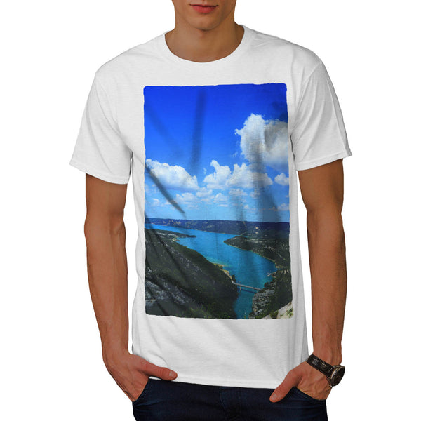 Blue River Panorama Mens T-Shirt