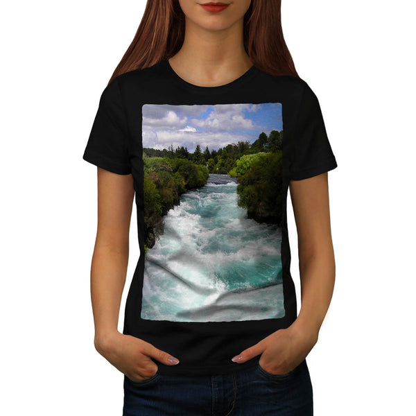 Mountain River Stream Womens T-Shirt
