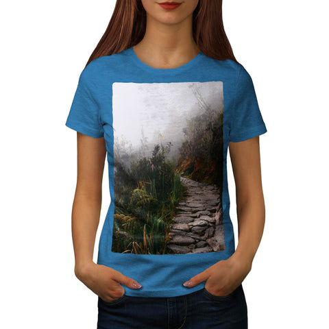 Foggy Rocky Pathway Womens T-Shirt