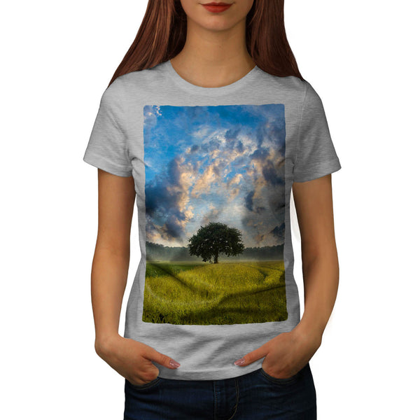 Alone Tree View Womens T-Shirt