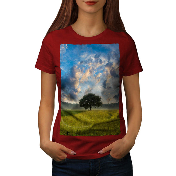 Alone Tree View Womens T-Shirt