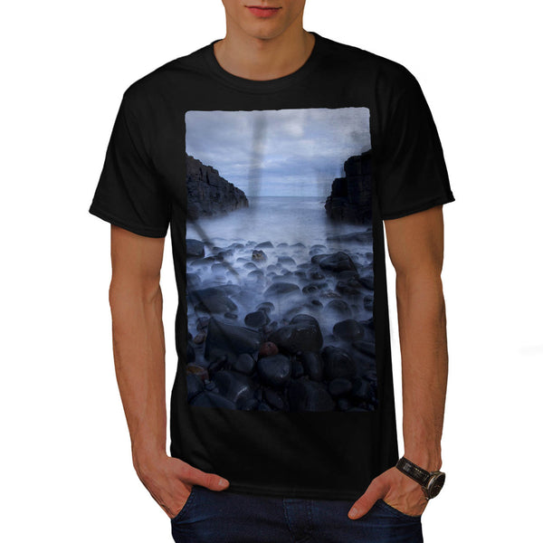 Foggy Seashore Mens T-Shirt