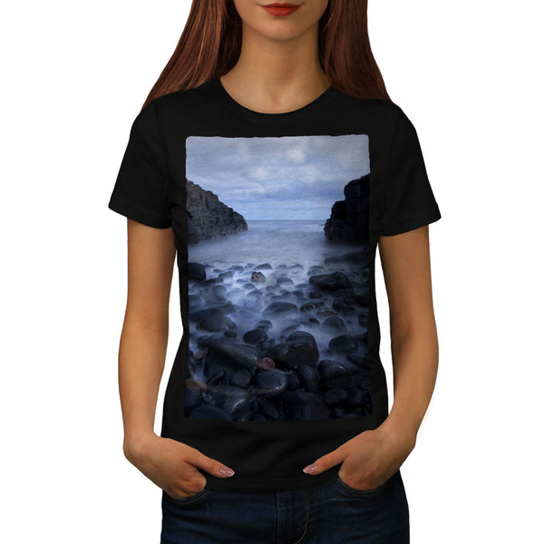 Foggy Seashore Womens T-Shirt