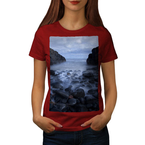 Foggy Seashore Womens T-Shirt