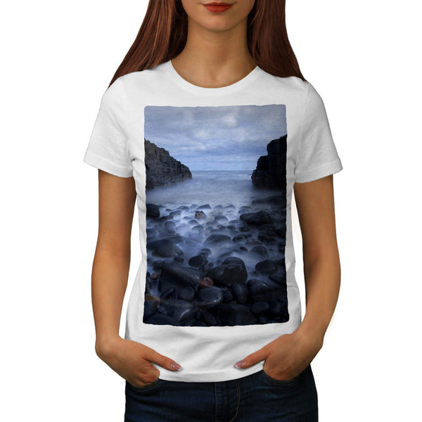 Foggy Seashore Womens T-Shirt