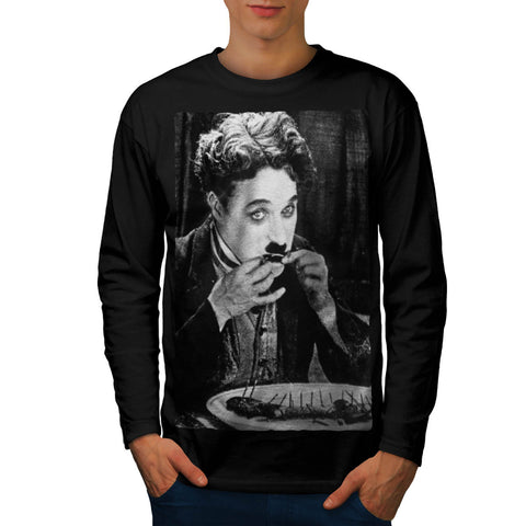 Funny Charlie Chaplin Mens Long Sleeve T-Shirt