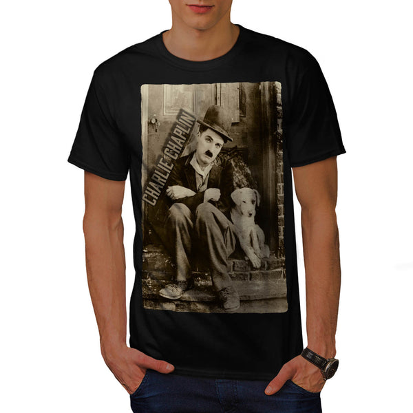 Charlie Chaplin Dog Mens T-Shirt