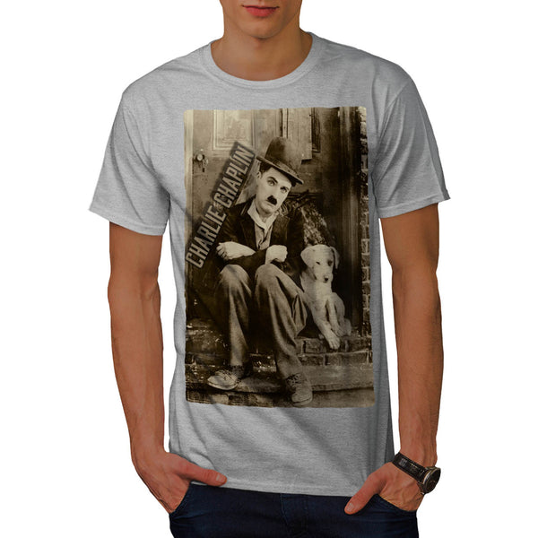 Charlie Chaplin Dog Mens T-Shirt