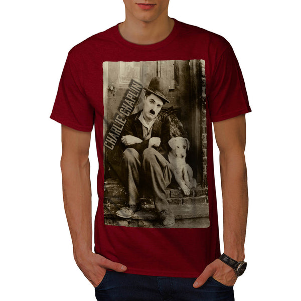 Charlie Chaplin Dog Mens T-Shirt