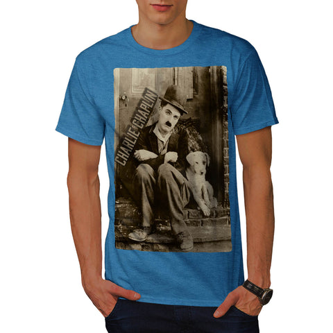 Charlie Chaplin Dog Mens T-Shirt