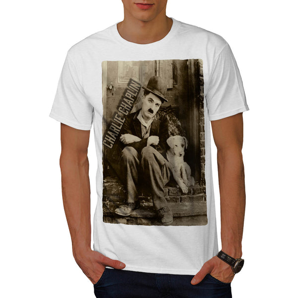 Charlie Chaplin Dog Mens T-Shirt