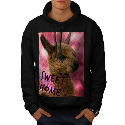 Furry Llama Face Eyes Mens Hoodie