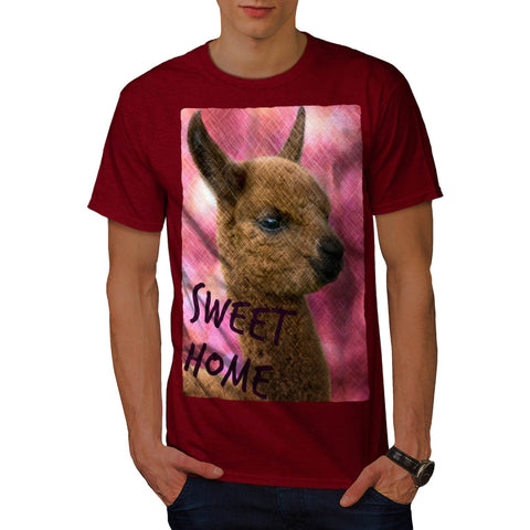 Furry Llama Face Eyes Mens T-Shirt