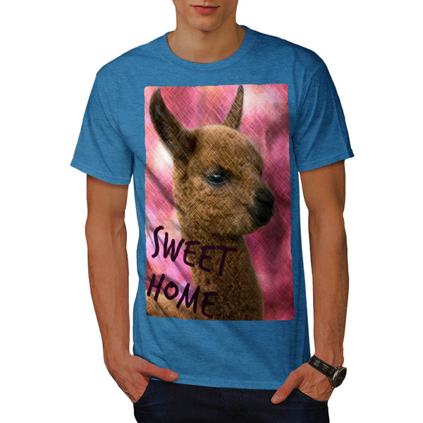 Furry Llama Face Eyes Mens T-Shirt