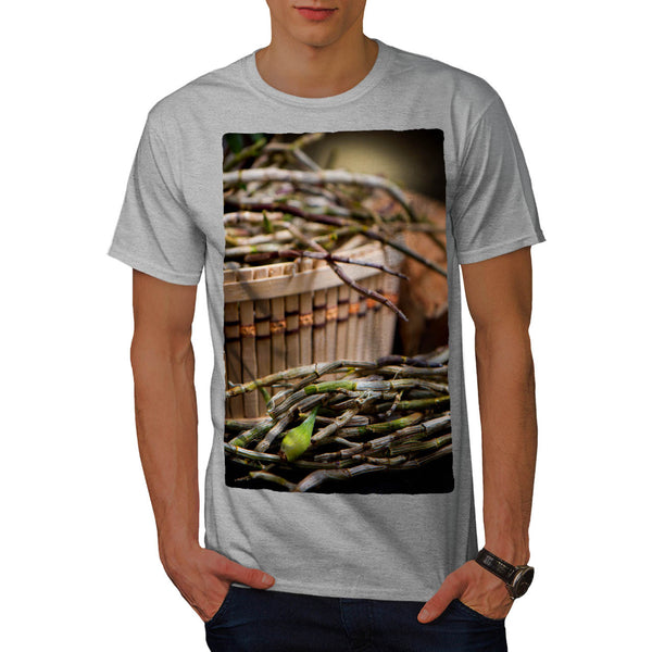 Basket Of Sticks Mens T-Shirt