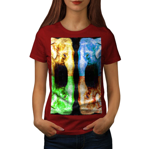 Four Bright Elephants Womens T-Shirt
