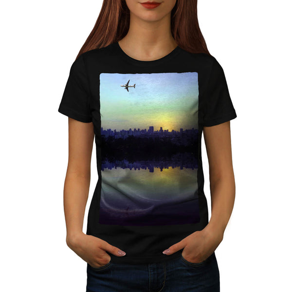 Flying Airplane Womens T-Shirt