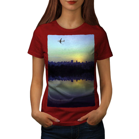 Flying Airplane Womens T-Shirt