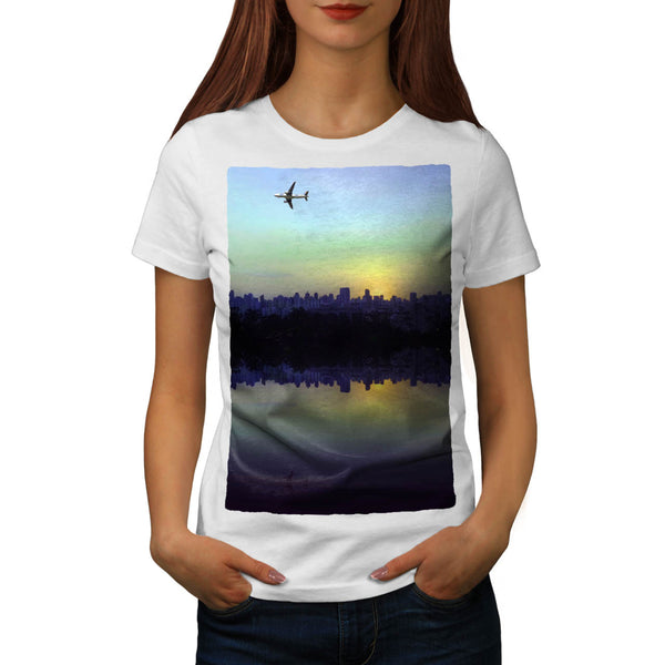 Flying Airplane Womens T-Shirt