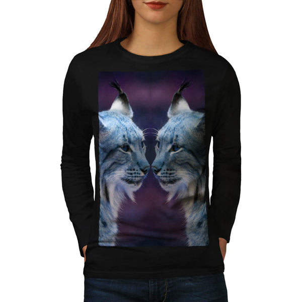 Lynx Nature Animal Eye Womens Long Sleeve T-Shirt