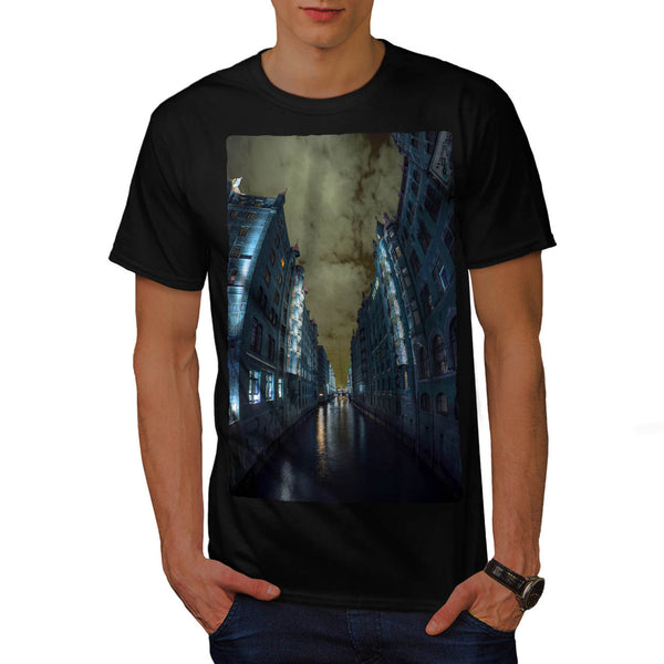 Late Night City Canal Mens T-Shirt