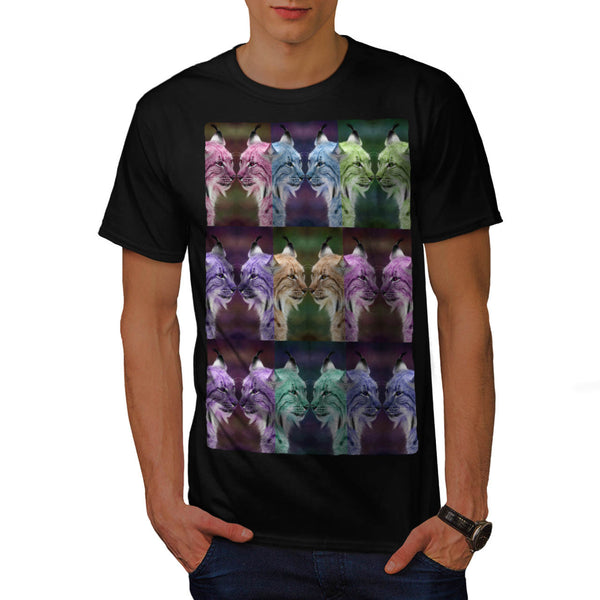 Color Face Of Lynx Cat Mens T-Shirt