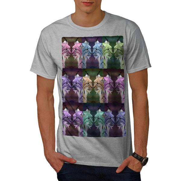 Color Face Of Lynx Cat Mens T-Shirt