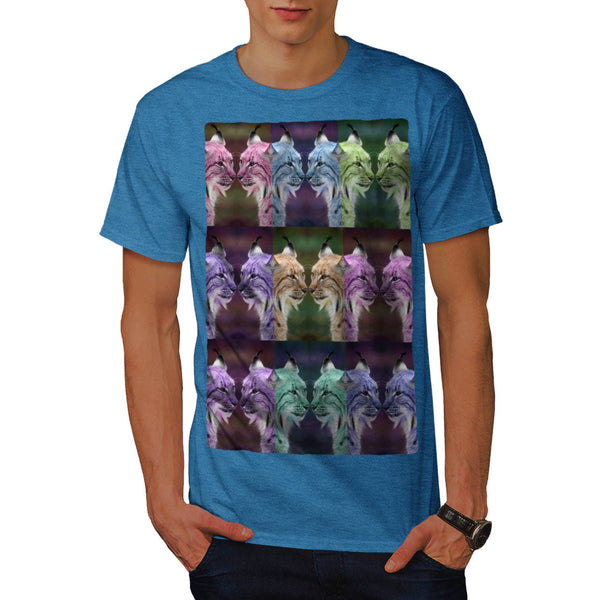 Color Face Of Lynx Cat Mens T-Shirt