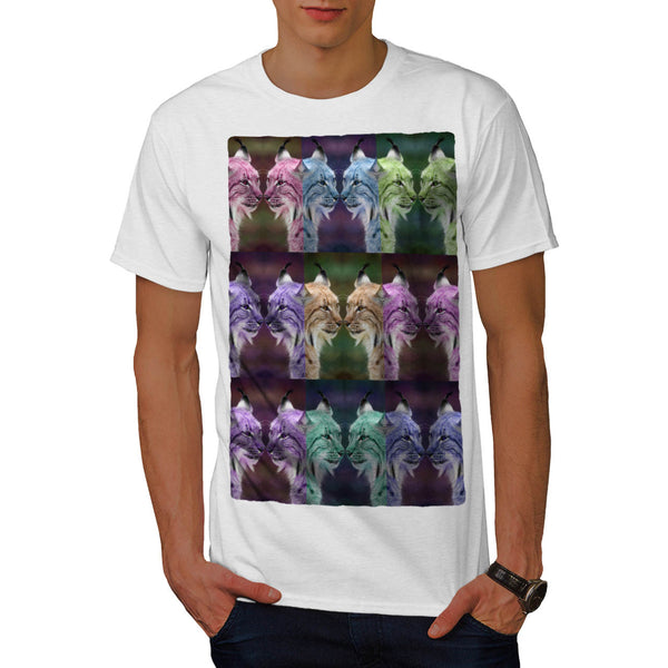 Color Face Of Lynx Cat Mens T-Shirt