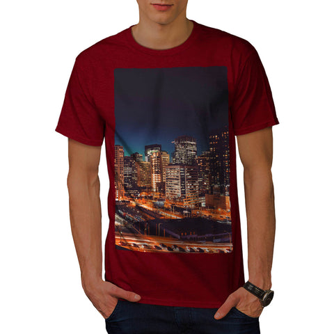 Dark Night City Light Mens T-Shirt