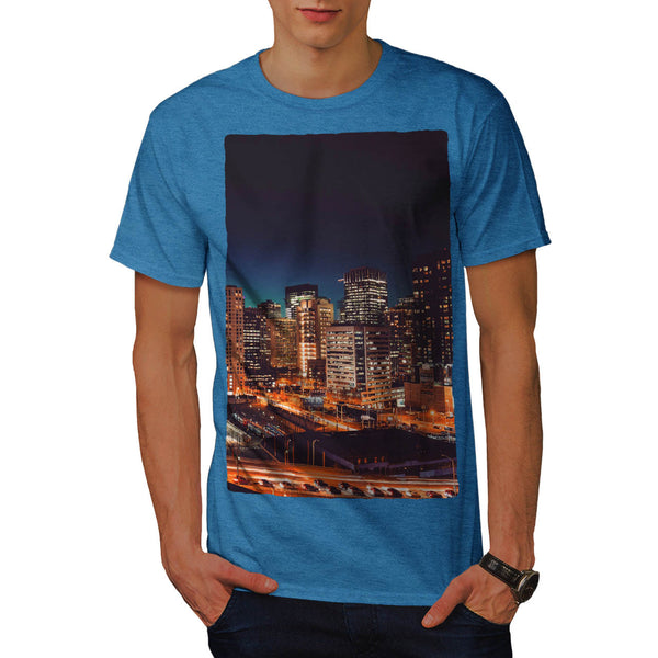Dark Night City Light Mens T-Shirt